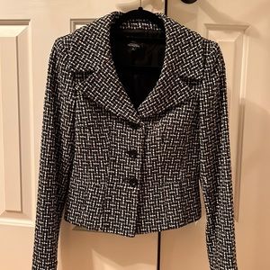 Black White Tweed Blazer Tahari (4)